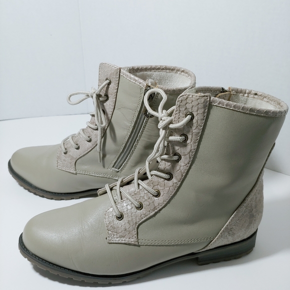 Sporto Shoes - Sporto booties with faux snakeskin upper.